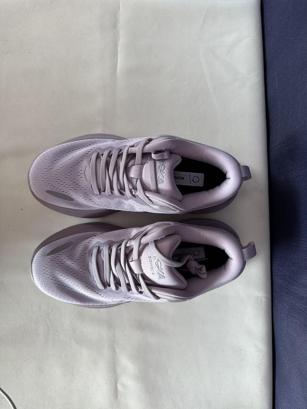 Size 6.5B - Hoka Women Bondi 8 Lilac Marble/Elderberry Sneakers