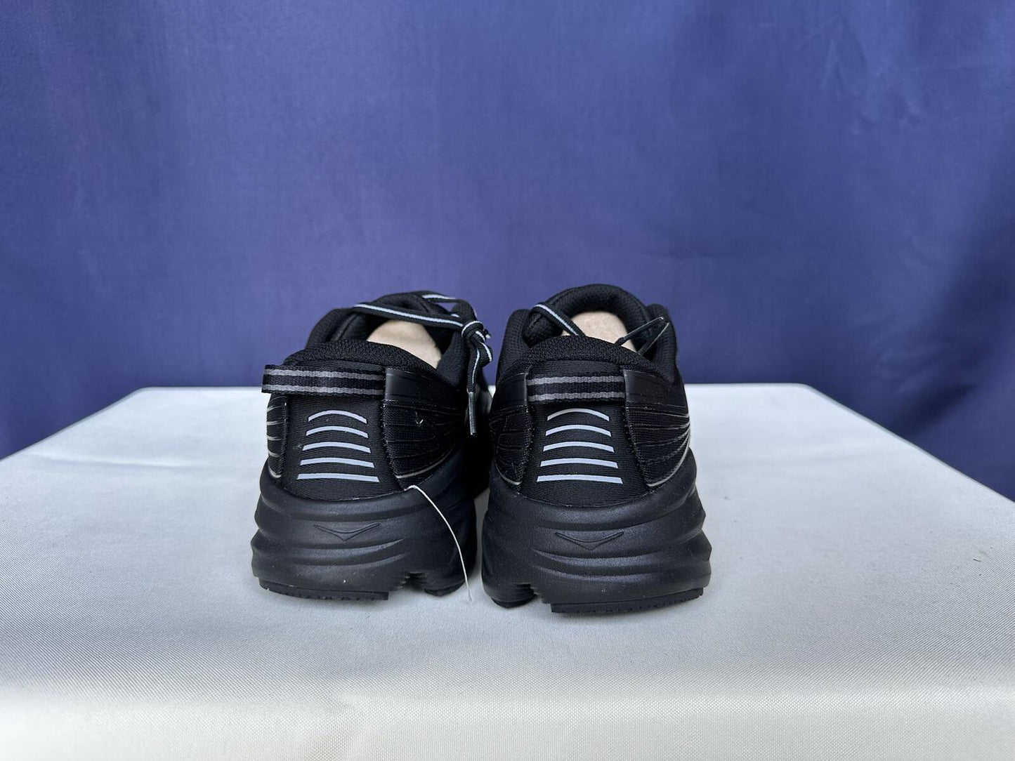 Size 8- Hoka Men Bondi 7 Black Black Running Shoes Sneakers