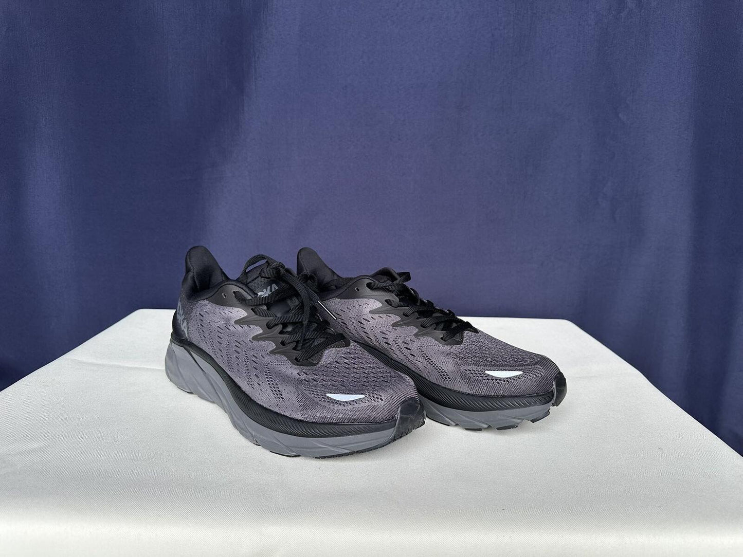Size 10.5B- Hoka Women Clifton 8 Black Black Running Sneakers