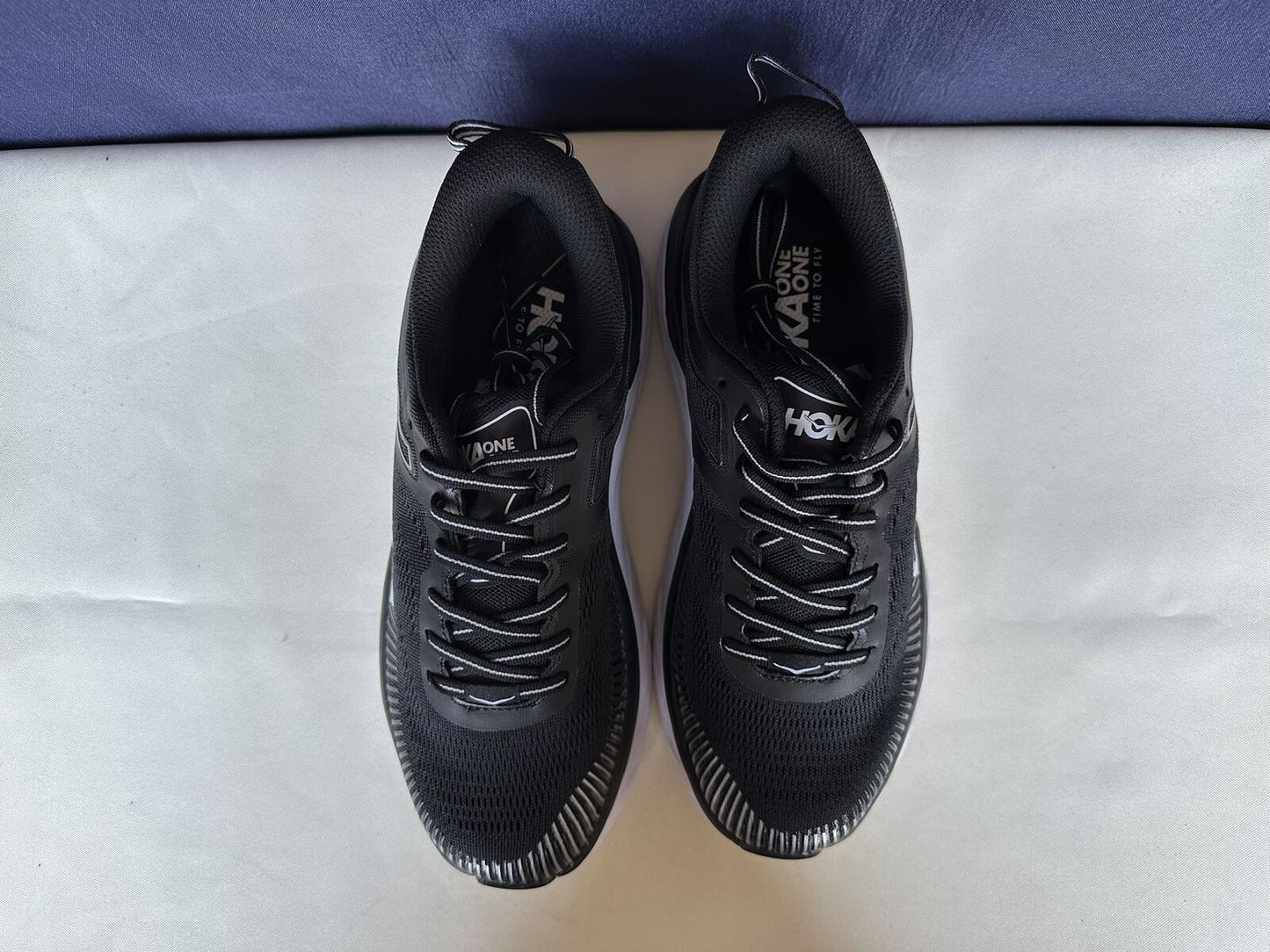 Size 8.5 - Hoka Women Bondi 7 Black White Running Shoes Sneaker