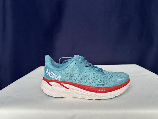 Size 9B - Hoka Women Clifton 8 Aquarelle/Eggshell Running Sneakers