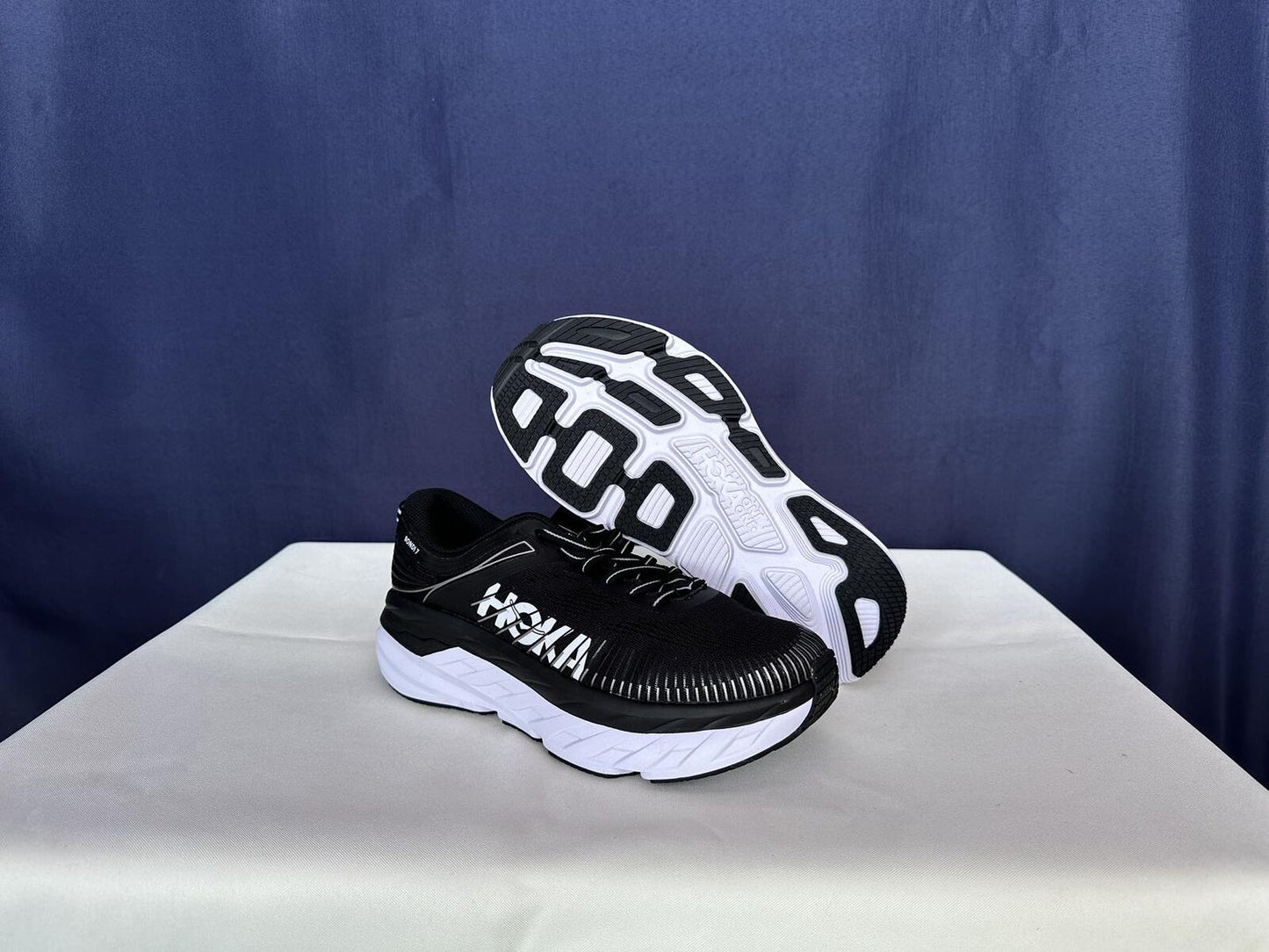 Size 8.5 - Hoka Women Bondi 7 Black White Running Shoes Sneaker