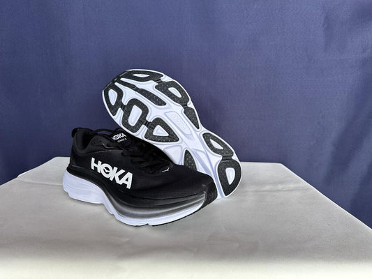 Size 9.5D - Hoka Men Bondi 8 Black/White Mens Sneakers Shoes
