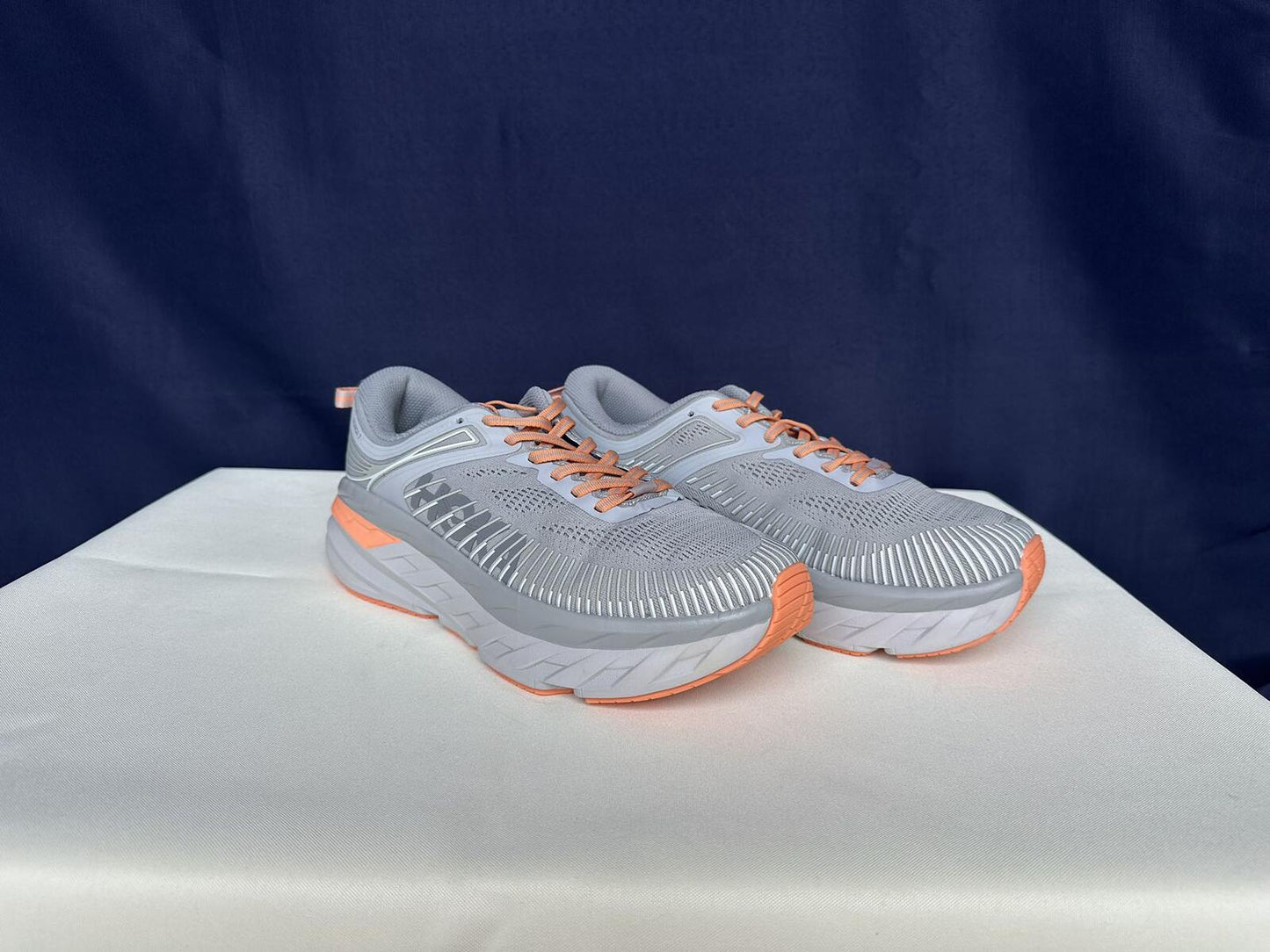 Size 10.5- Hoka Women Bondi 7 Harbor Mist Sharkskin Sneakers