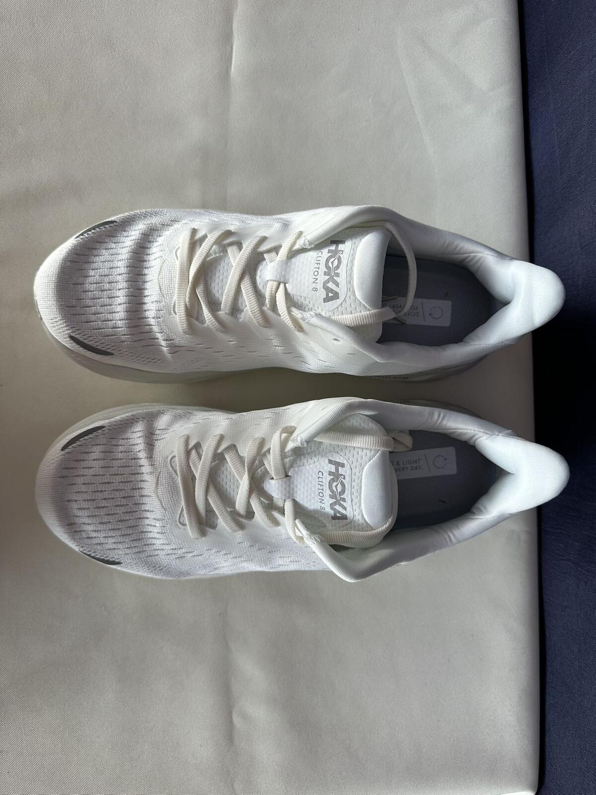 Size 10.5B - Hoka Women Clifton 8 White/White Run Sneakers Shoes