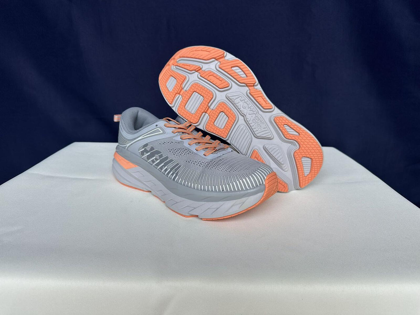 Size 10.5- Hoka Women Bondi 7 Harbor Mist Sharkskin Sneakers