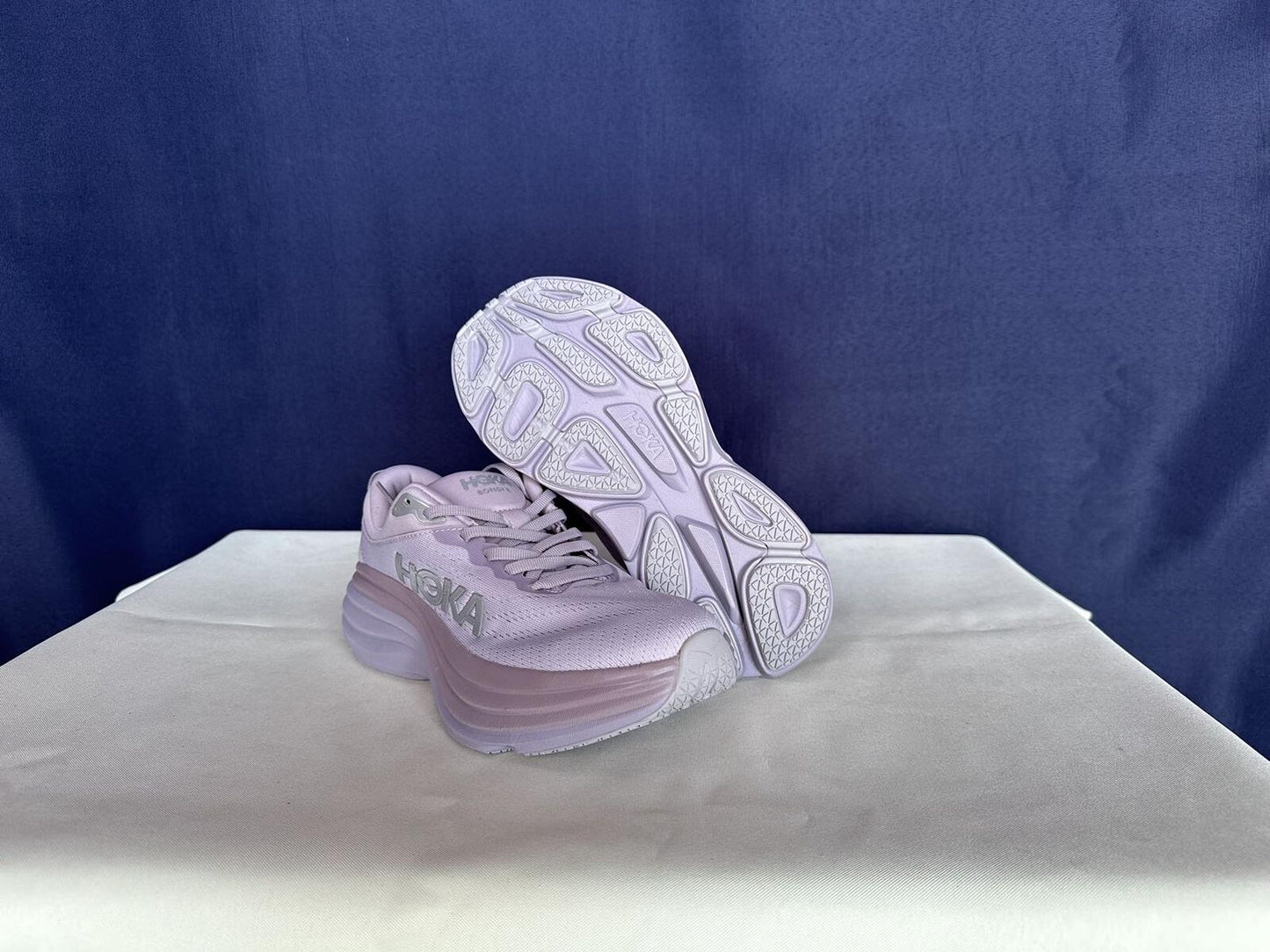 Size 6.5B - Hoka Women Bondi 8 Lilac Marble/Elderberry Sneakers