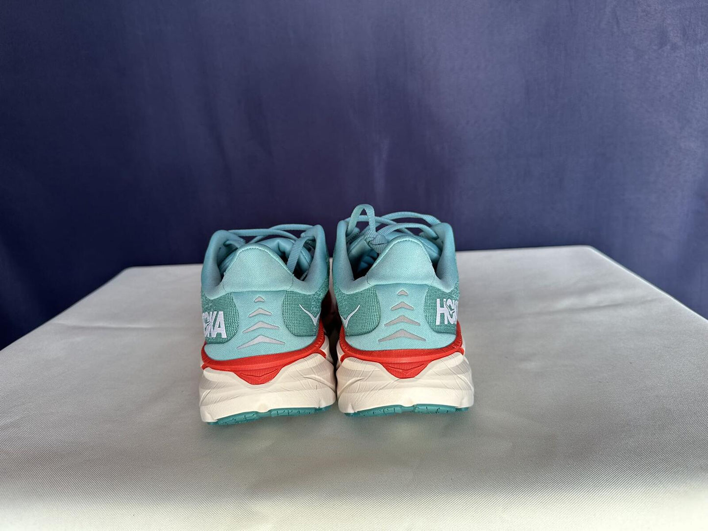 Size 7B - Hoka Women Clifton 8 Aquarelle/Eggshell Running Sneakers