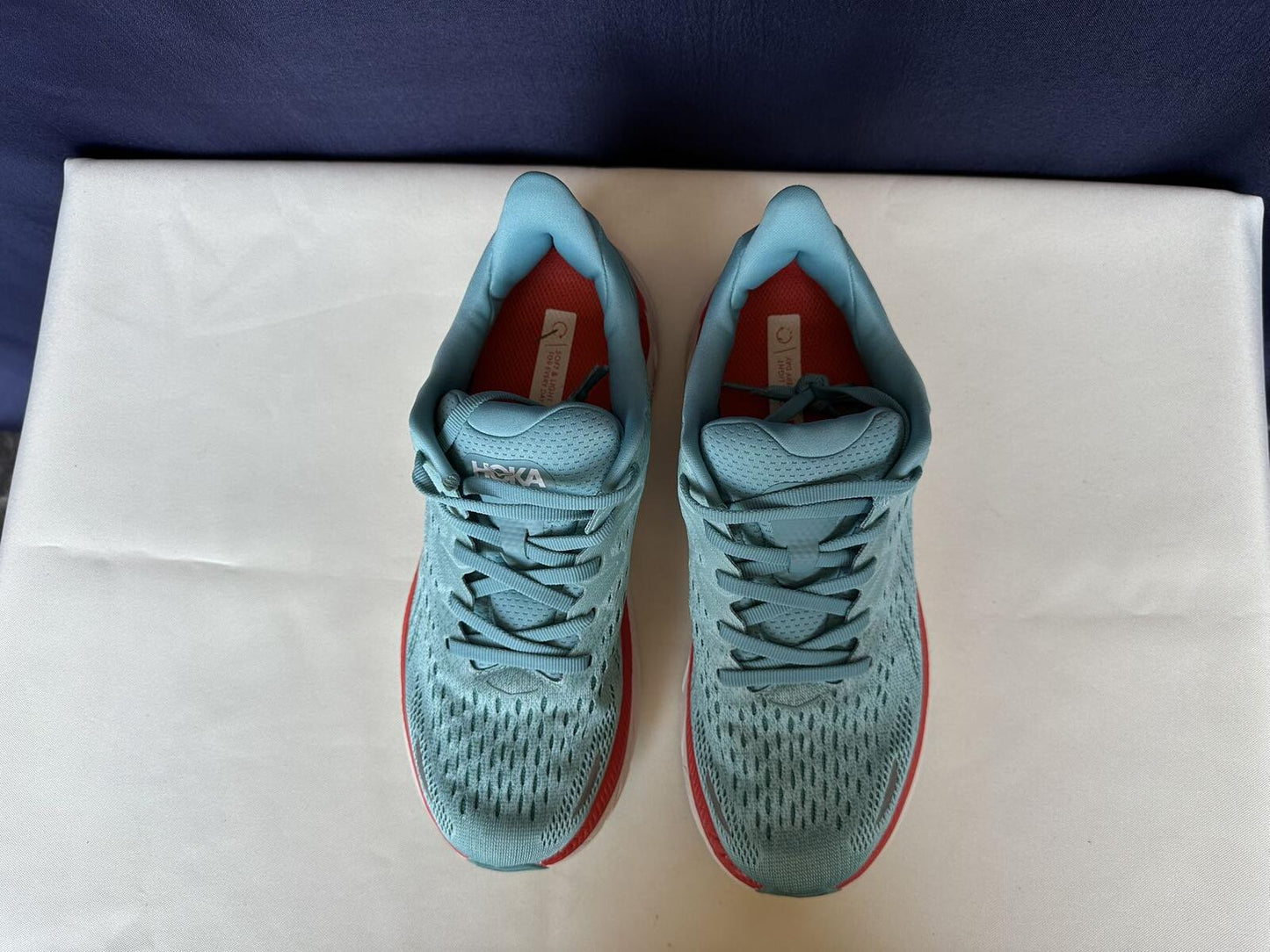 Size 10.5B - Hoka Women Clifton 8 White/White Run Sneakers Shoes