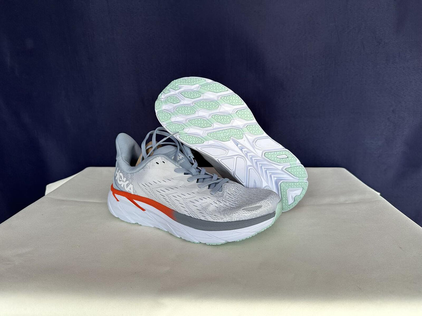 Size 9.5B - Hoka Women Clifton 8 Blue Fog/Plein Air Sneakers