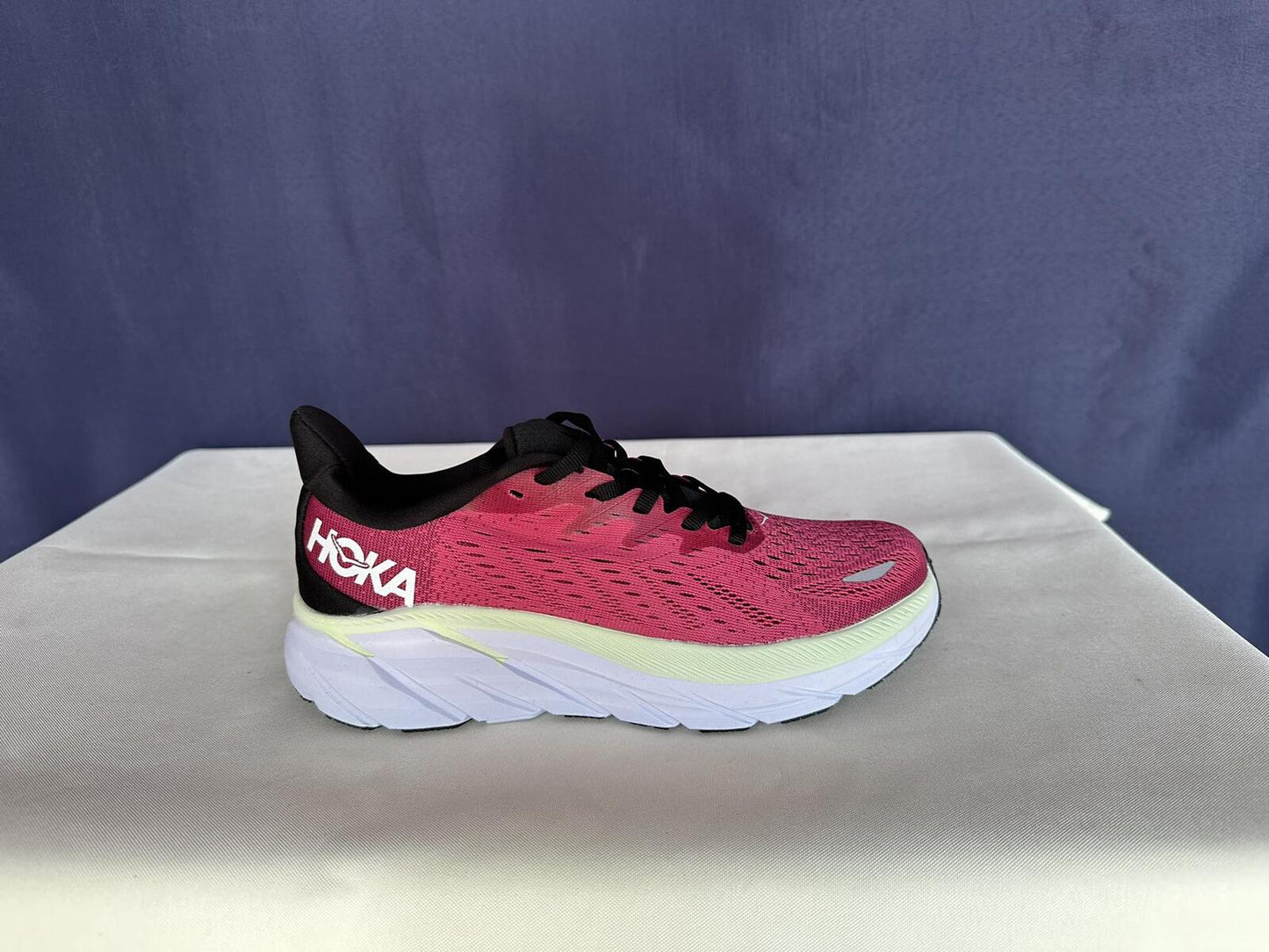 Size 6.5B - Hoka Women Bondi 8 Blue Graphite Ibis Rose Sneakers