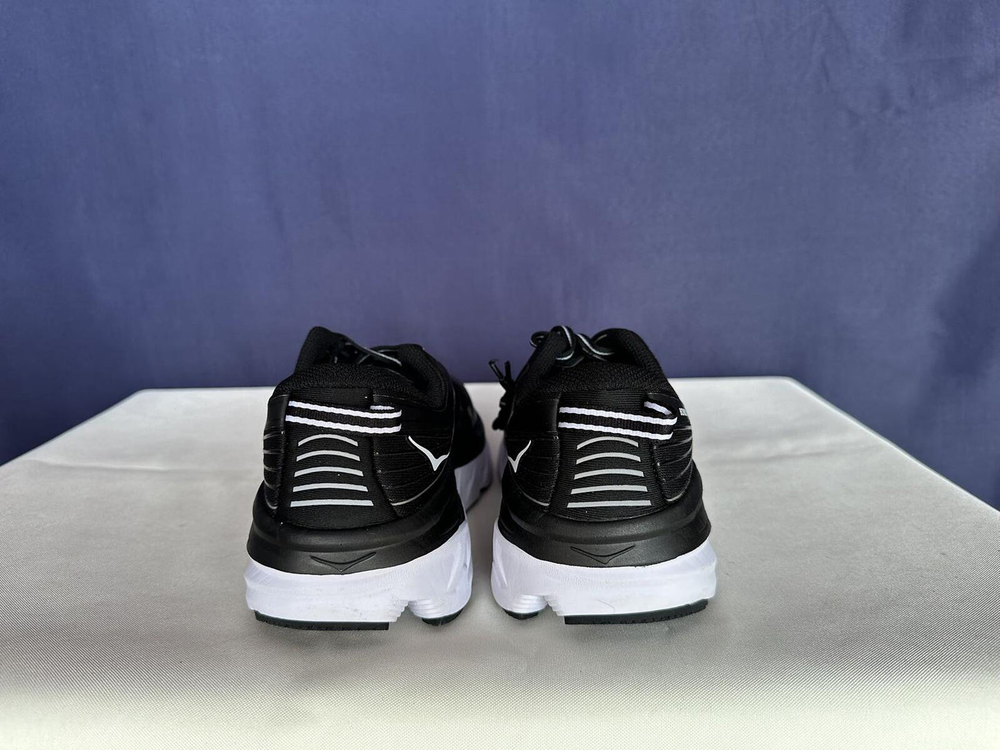 Size 8 - Hoka Women Bondi 7 Black White Running Shoes Sneaker