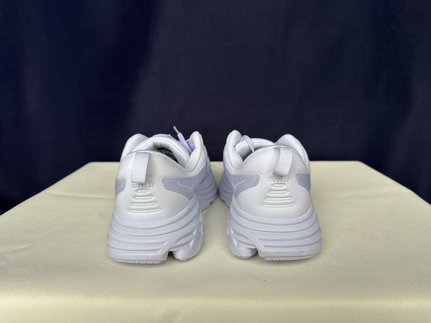 Size 11D - Hoka Men Bondi 8 White White Sneakers Shoes