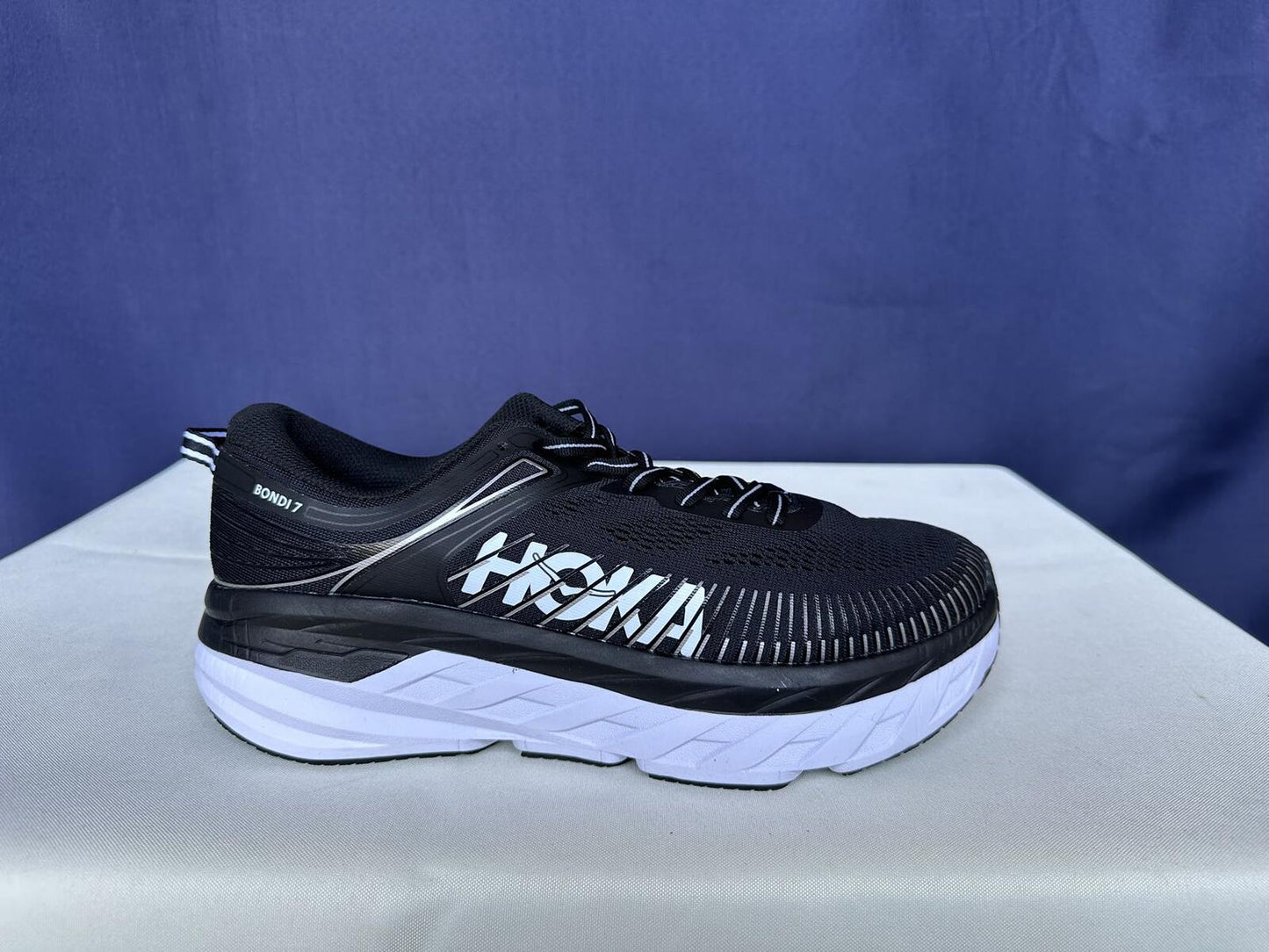Size 10- Hoka Women Bondi 7 Black White Running Shoes Sneaker
