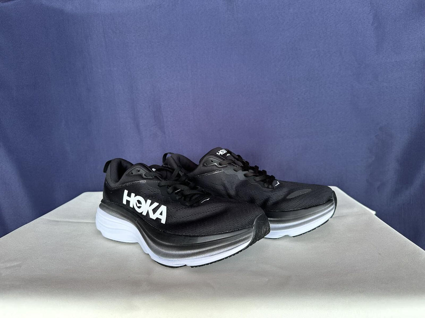 Size 11B - Hoka Women Bondi 8 Black/White Womens Sneakers Shoes