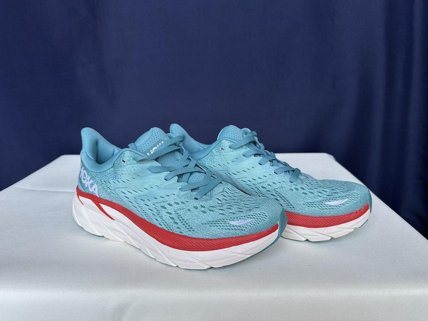 Size 9.5D - Hoka Men Carbon X 2 White Blue Orange Sneakers
