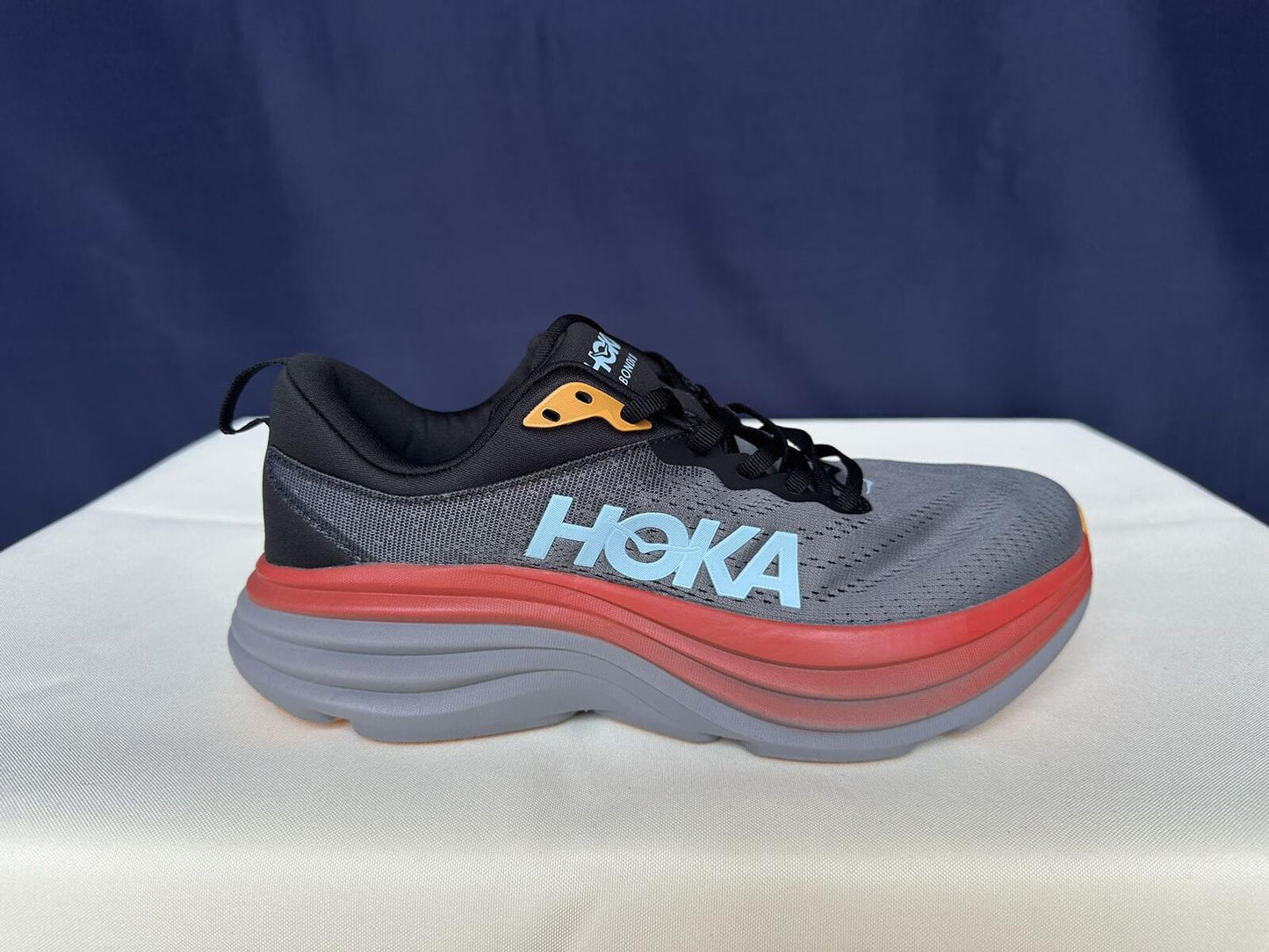 Size 8.5D- Hoka Men Bondi 8 Anthracite/Castlerock Sneakers