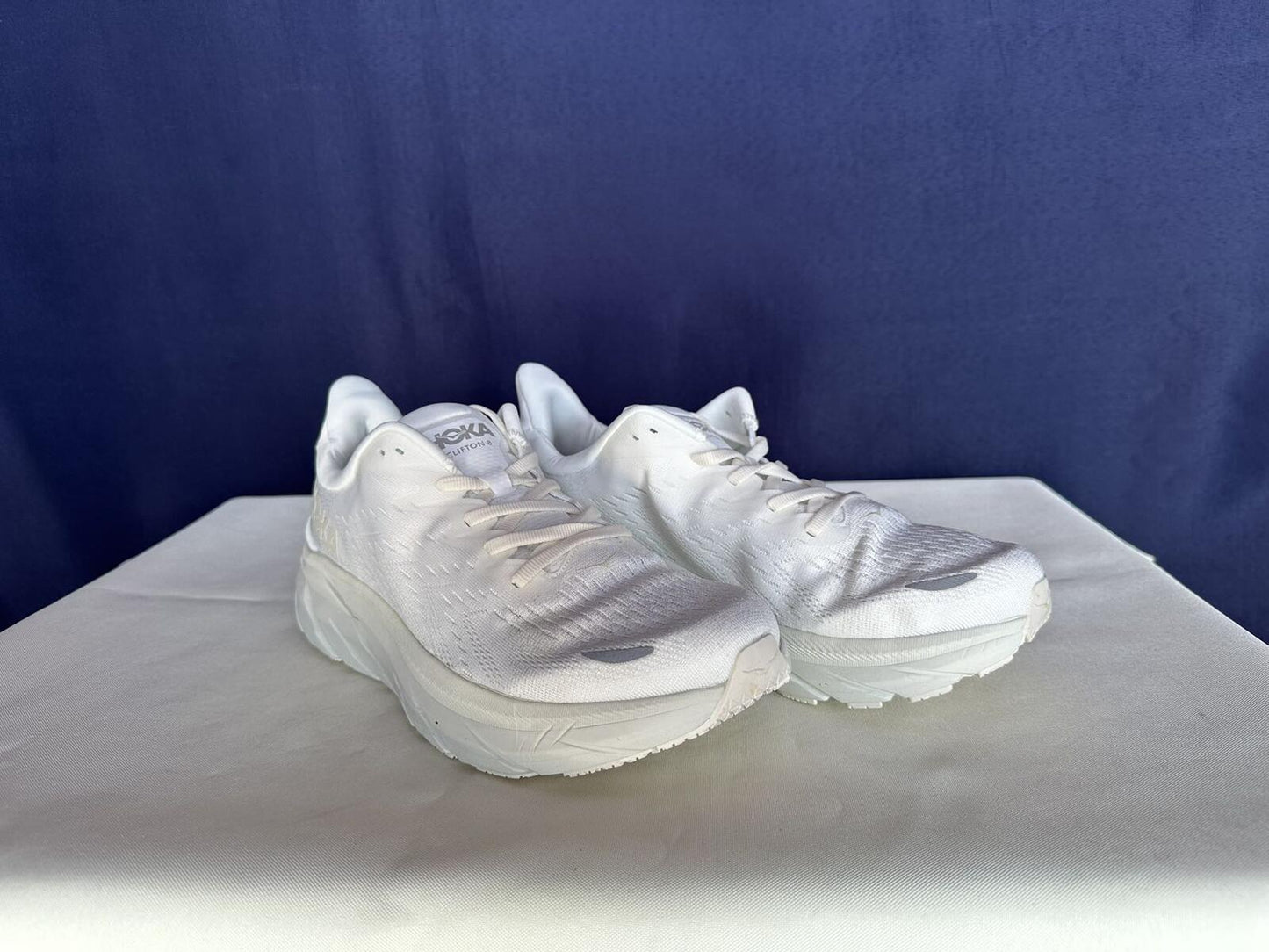 Size 10.5B - Hoka Women Clifton 8 White/White Run Sneakers Shoes
