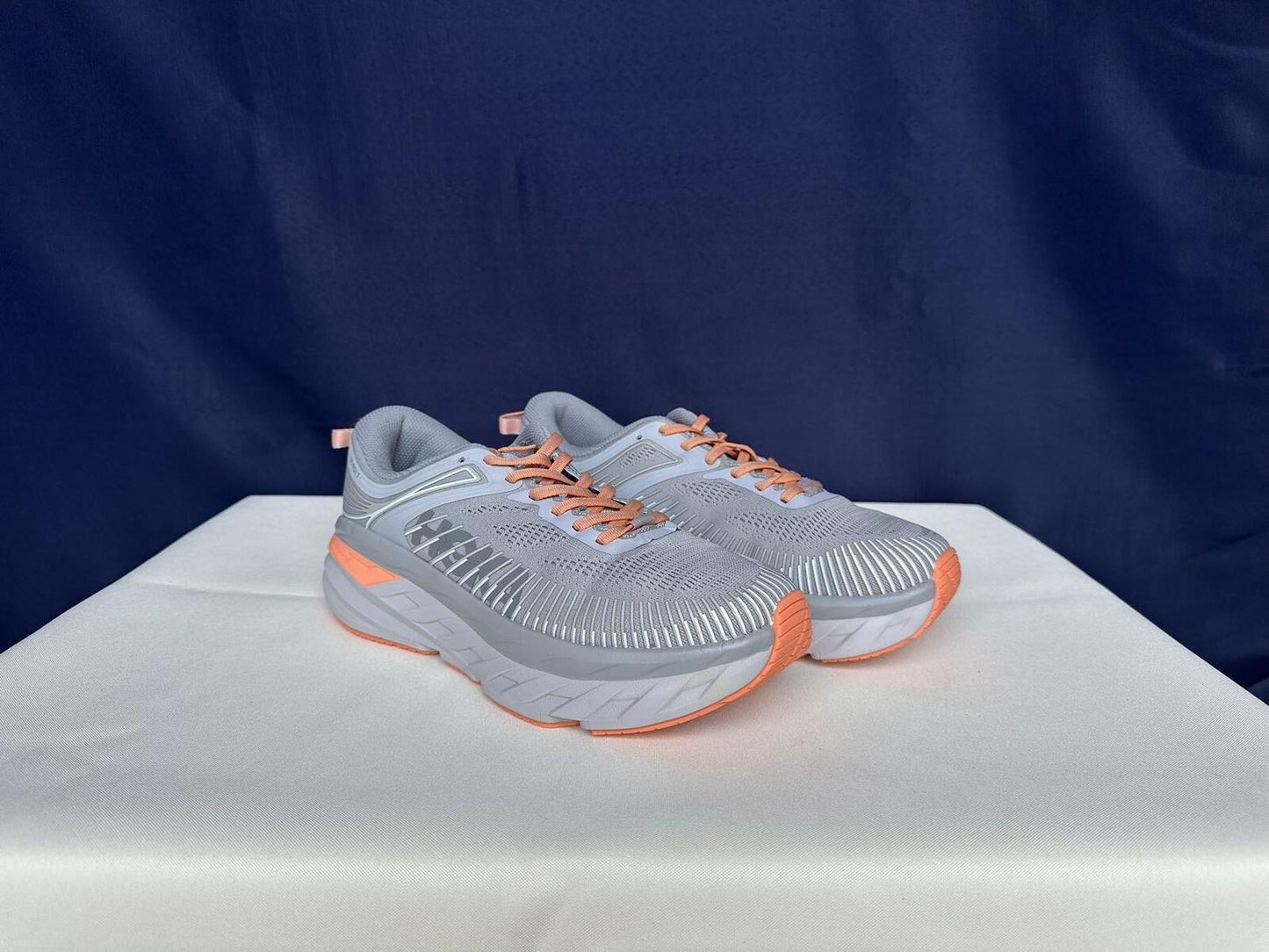 Size 10.5- Hoka Women Bondi 7 Harbor Mist Sharkskin Sneakers