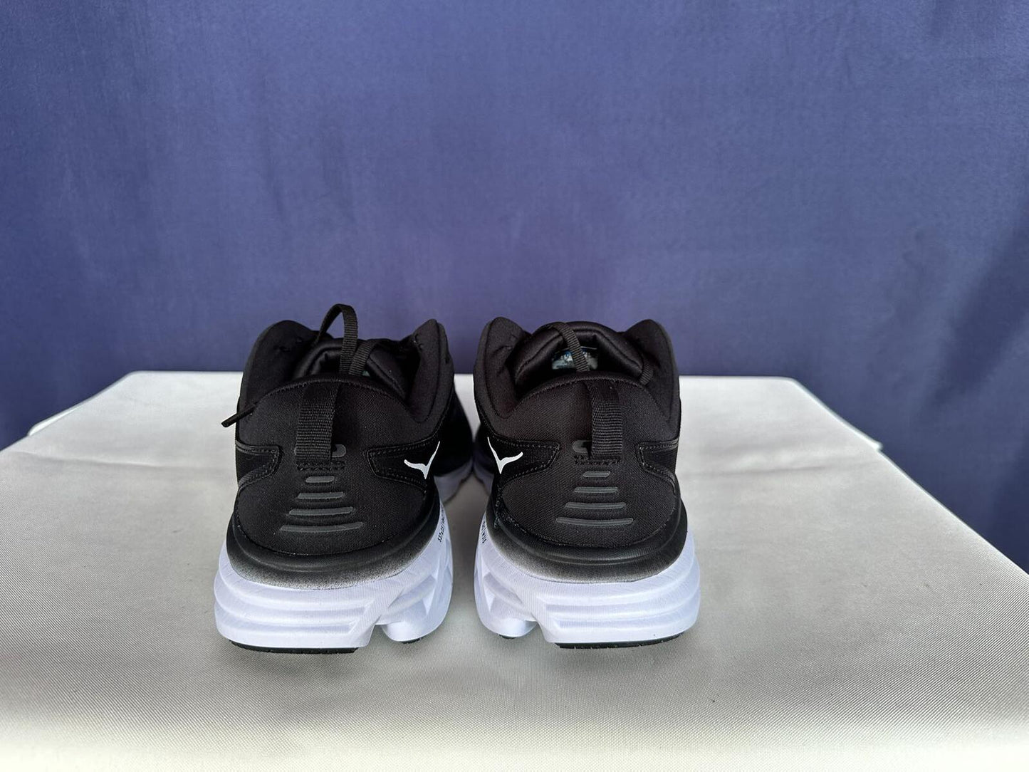 Size 10D - Hoka Men Bondi 8 Black/White Mens Sneakers Shoes