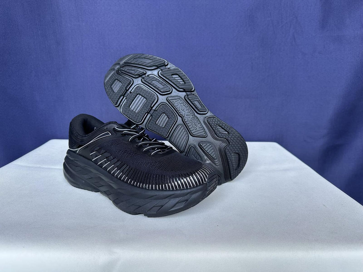 Size 9.5- Hoka Women Bondi 7 Black Black Running Shoes Sneakers