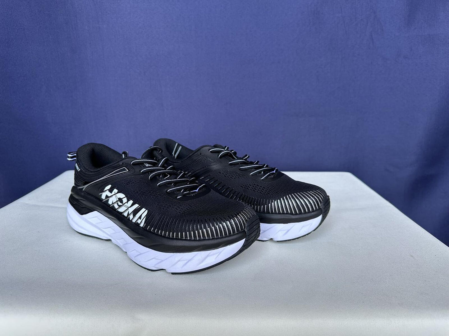 Size 8.5 - Hoka Women Bondi 7 Black White Running Shoes Sneaker
