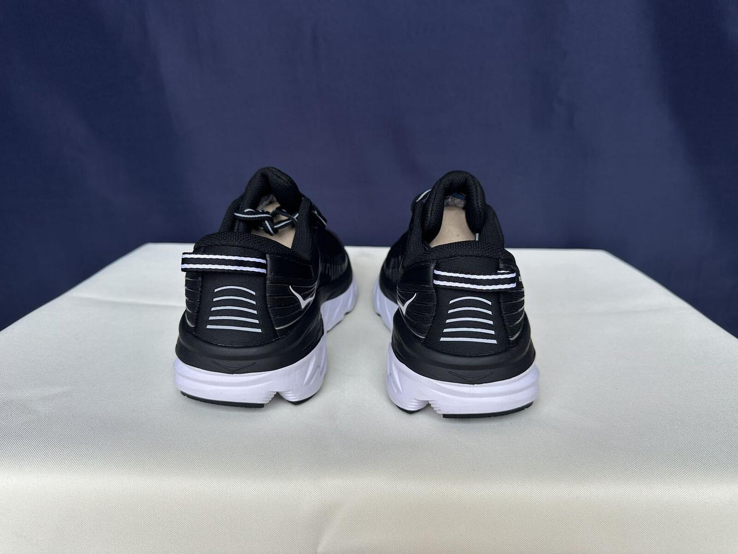 Size 8.5-Hoka Men Bondi 7 Black White Running Shoes Sneakers