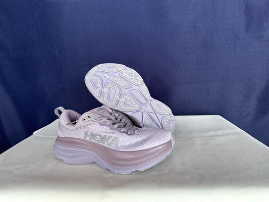 Size 6.5B - Hoka Women Bondi 8 Lilac Marble/Elderberry Sneakers
