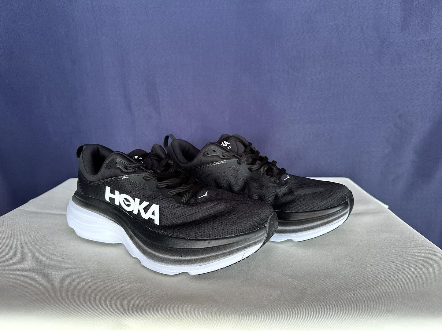 Size 11B - Hoka Women Bondi 8 Black/White Womens Sneakers Shoes