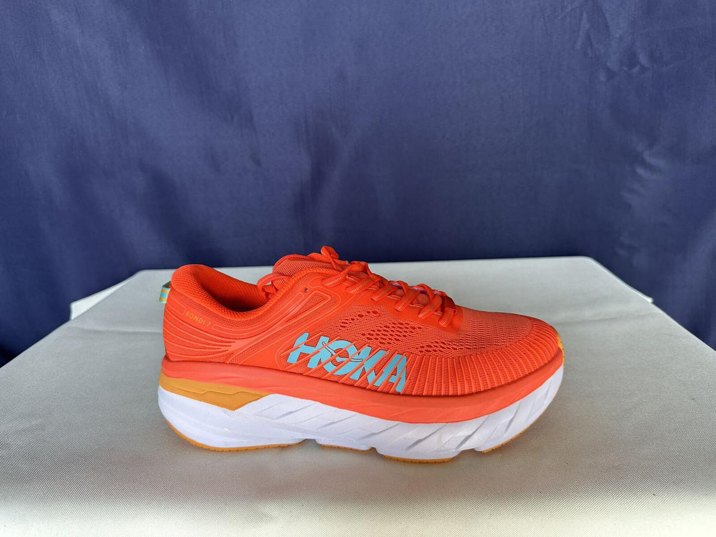 Size 7- Hoka Men Bondi 7 Camellia/Coastal Shade Sneakers