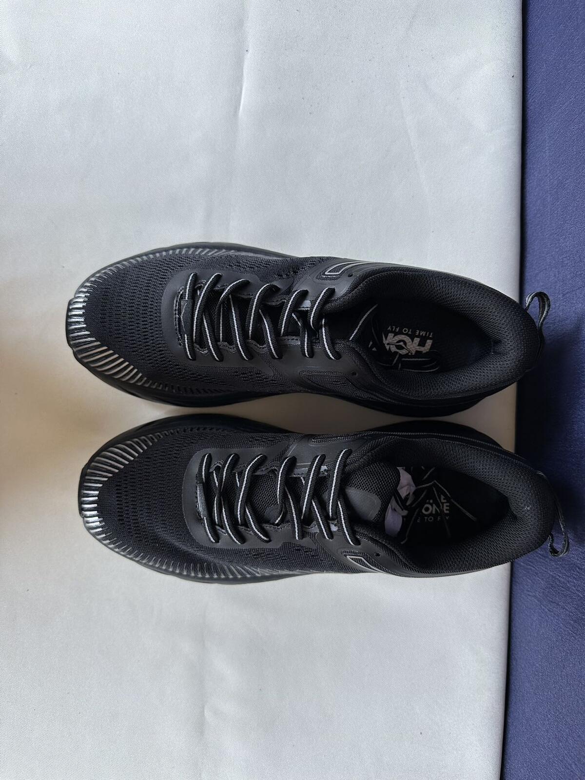 Size 9.5- Hoka Women Bondi 7 Black Black Running Shoes Sneakers