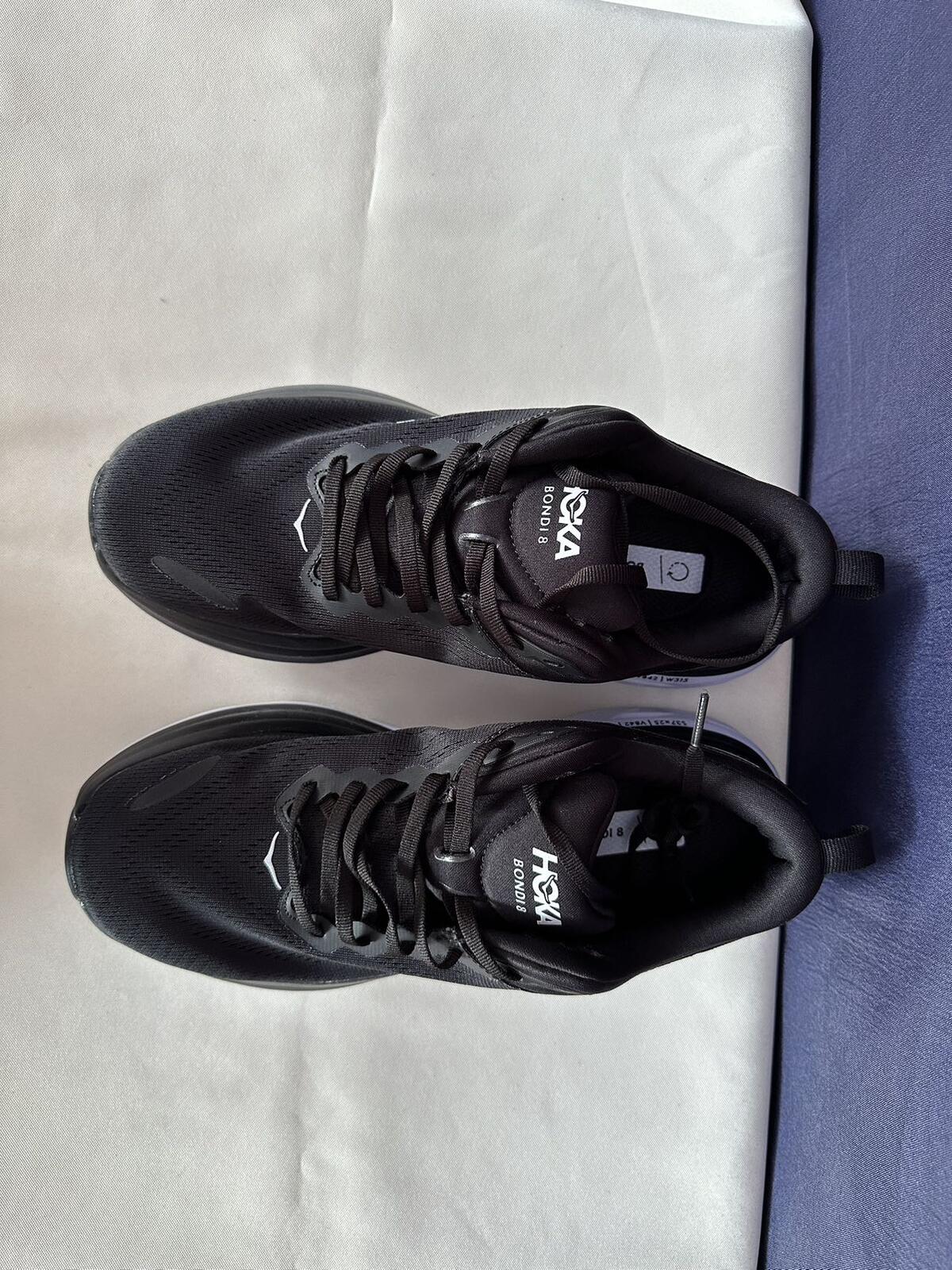 Size 9.5D - Hoka Men Bondi 8 Black/White Mens Sneakers Shoes