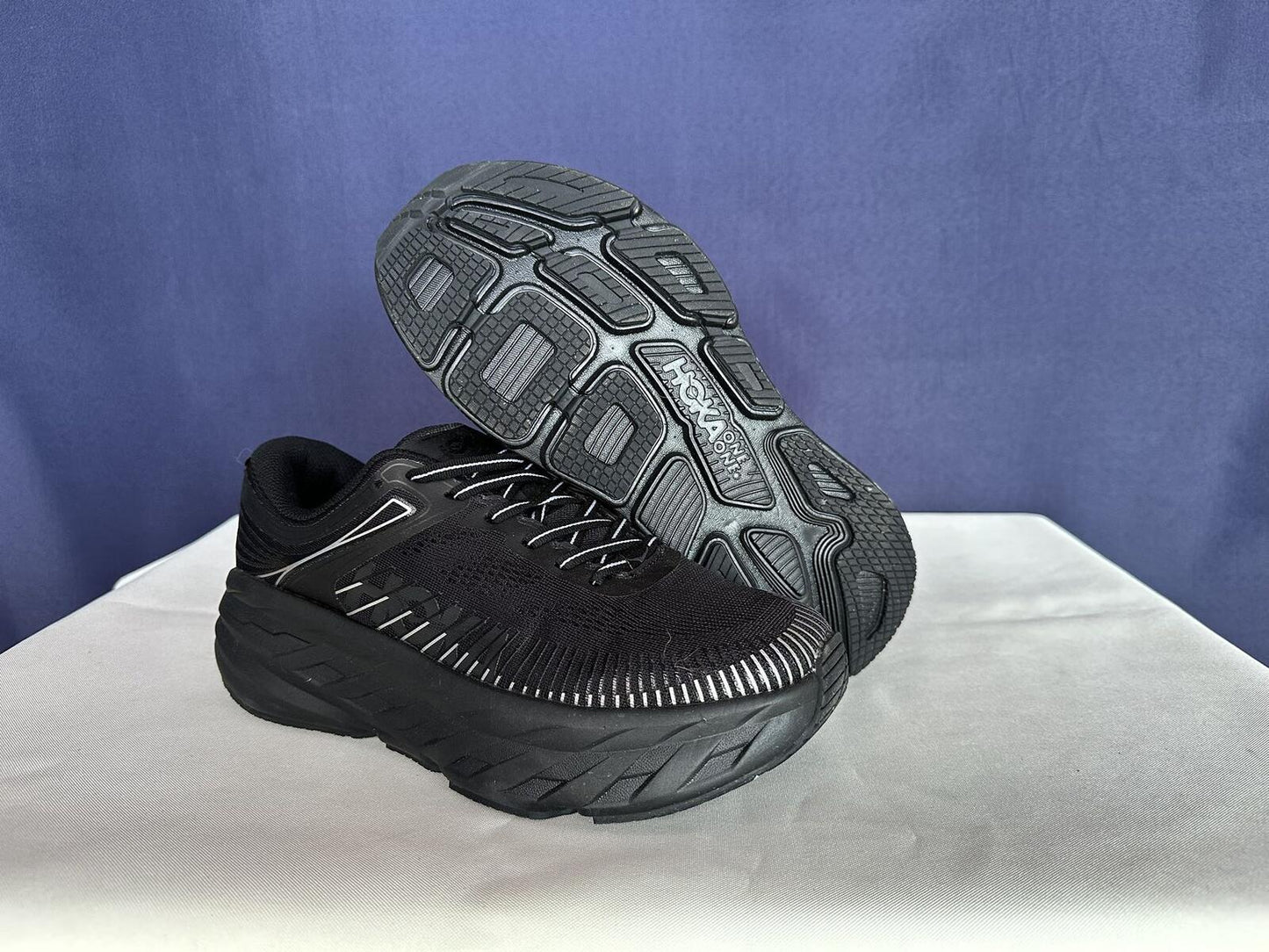Size 8.5 - Hoka Men Bondi 7 Black Black Running Shoes Sneakers