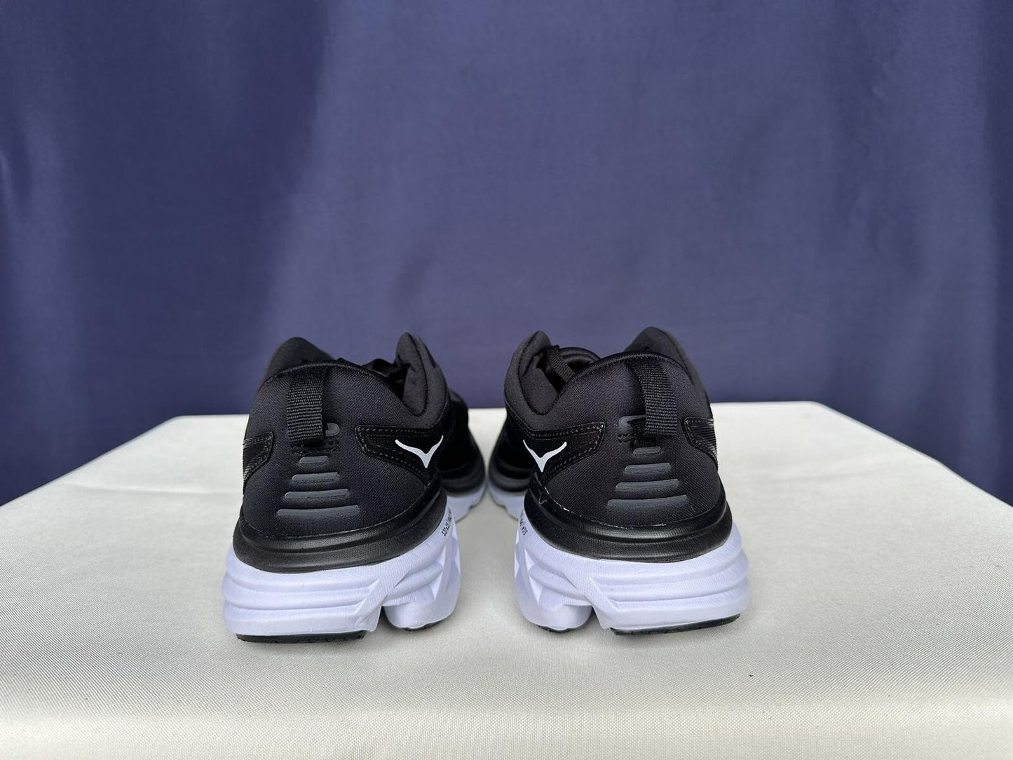 Size 9.5D- Hoka Women Bondi 8 Black/White Mens Sneakers Shoes