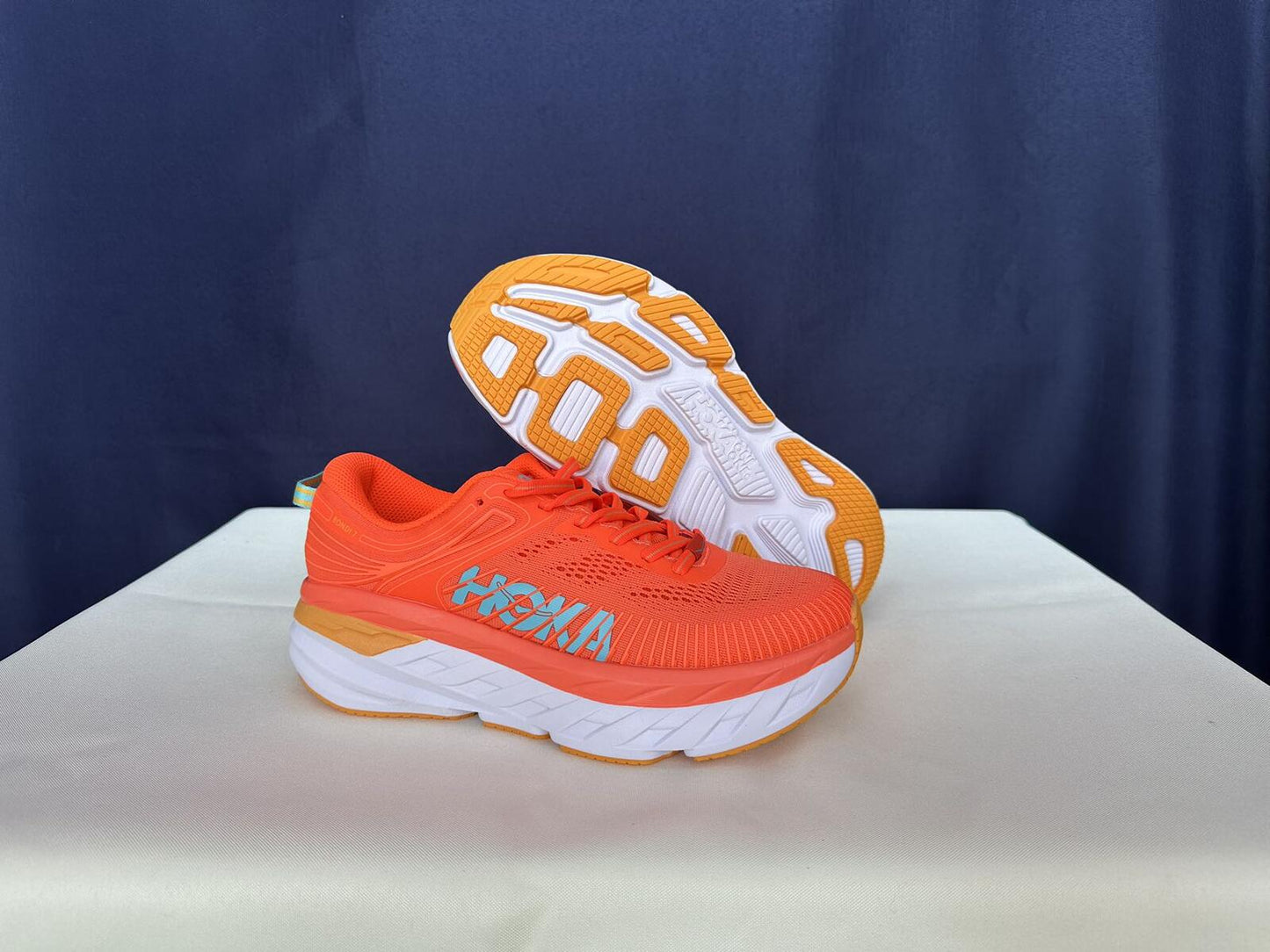Size 7 - Hoka Women Bondi 7 Camellia/Coastal Shade Sneakers