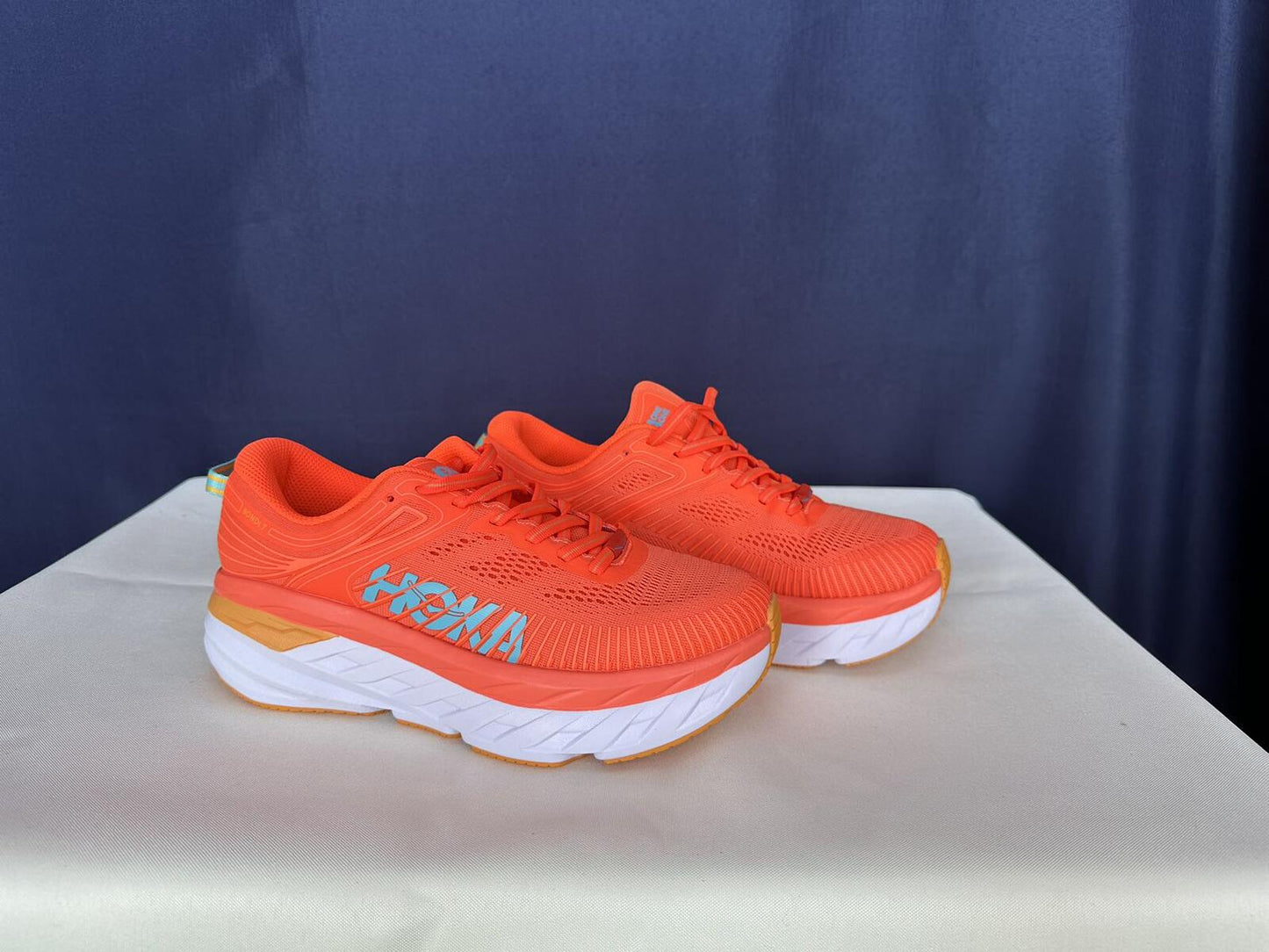 Size 7 - Hoka Women Bondi 7 Camellia/Coastal Shade Sneakers