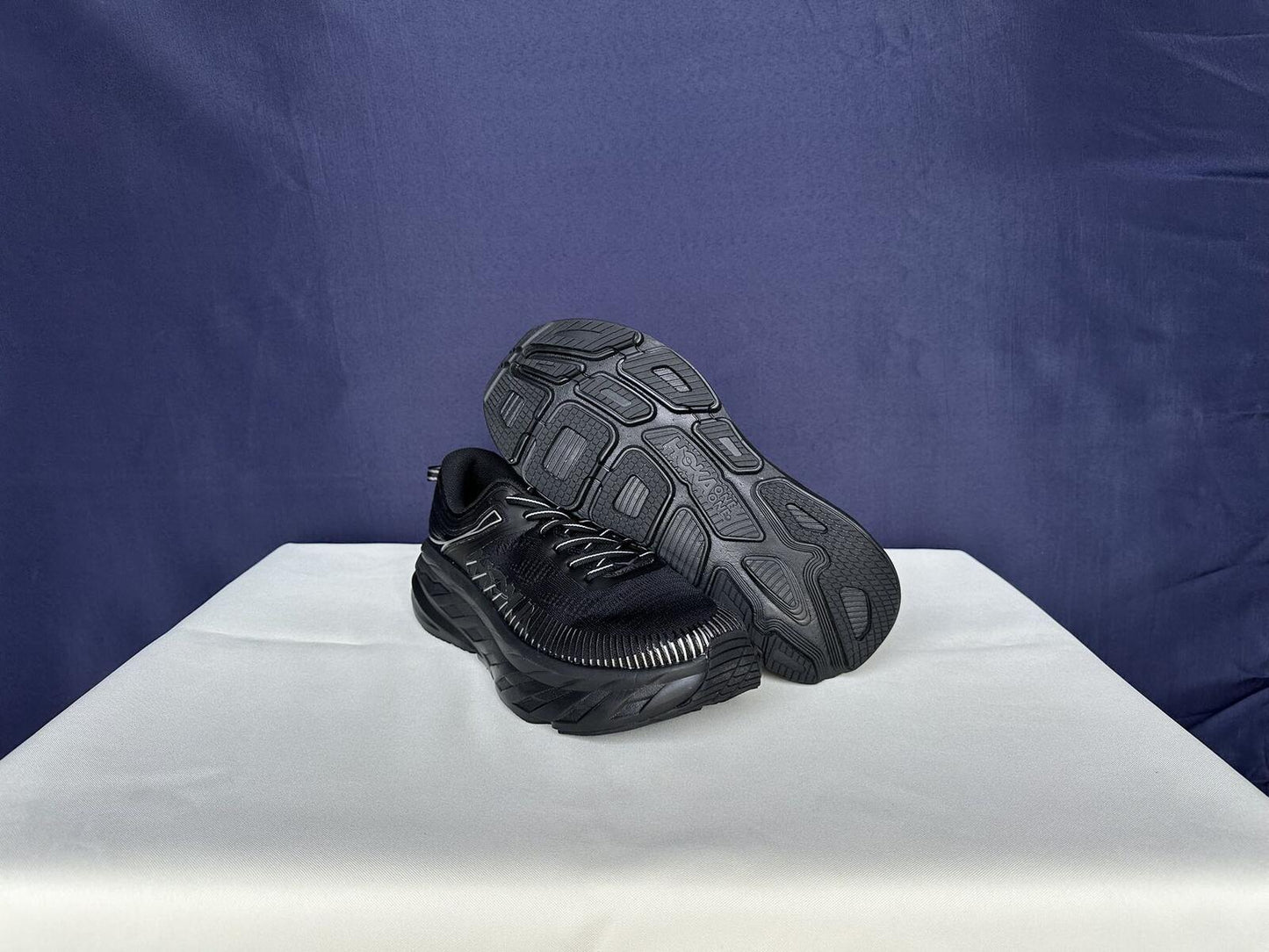 Size 11- Hoka Women Bondi 7 Black Black Running Shoes Sneakers
