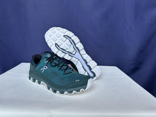 Size 10- On Running Men Green Trainer Running Shoes Sneakers