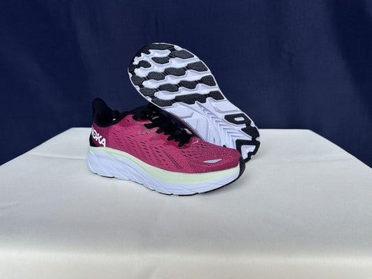 Size 6.5B- Hoka Women Bondi 8 Blue Graphite Ibis Rose Sneakers