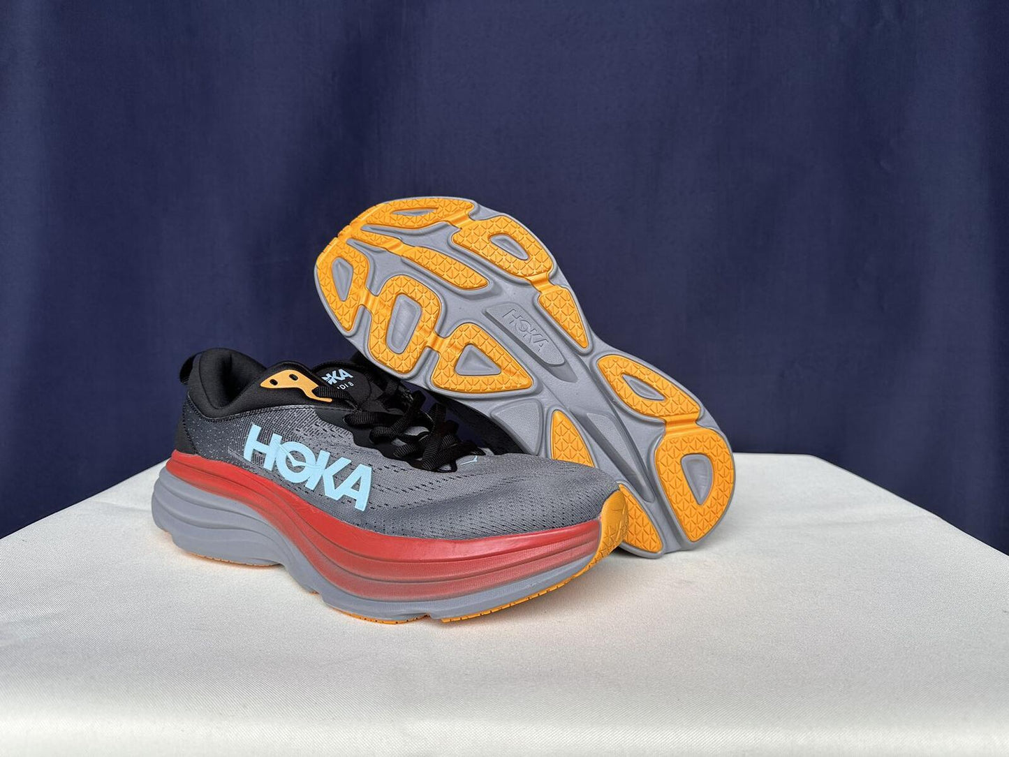 Size 10D - Hoka Men Bondi 8 Anthracite/Castlerock Sneakers