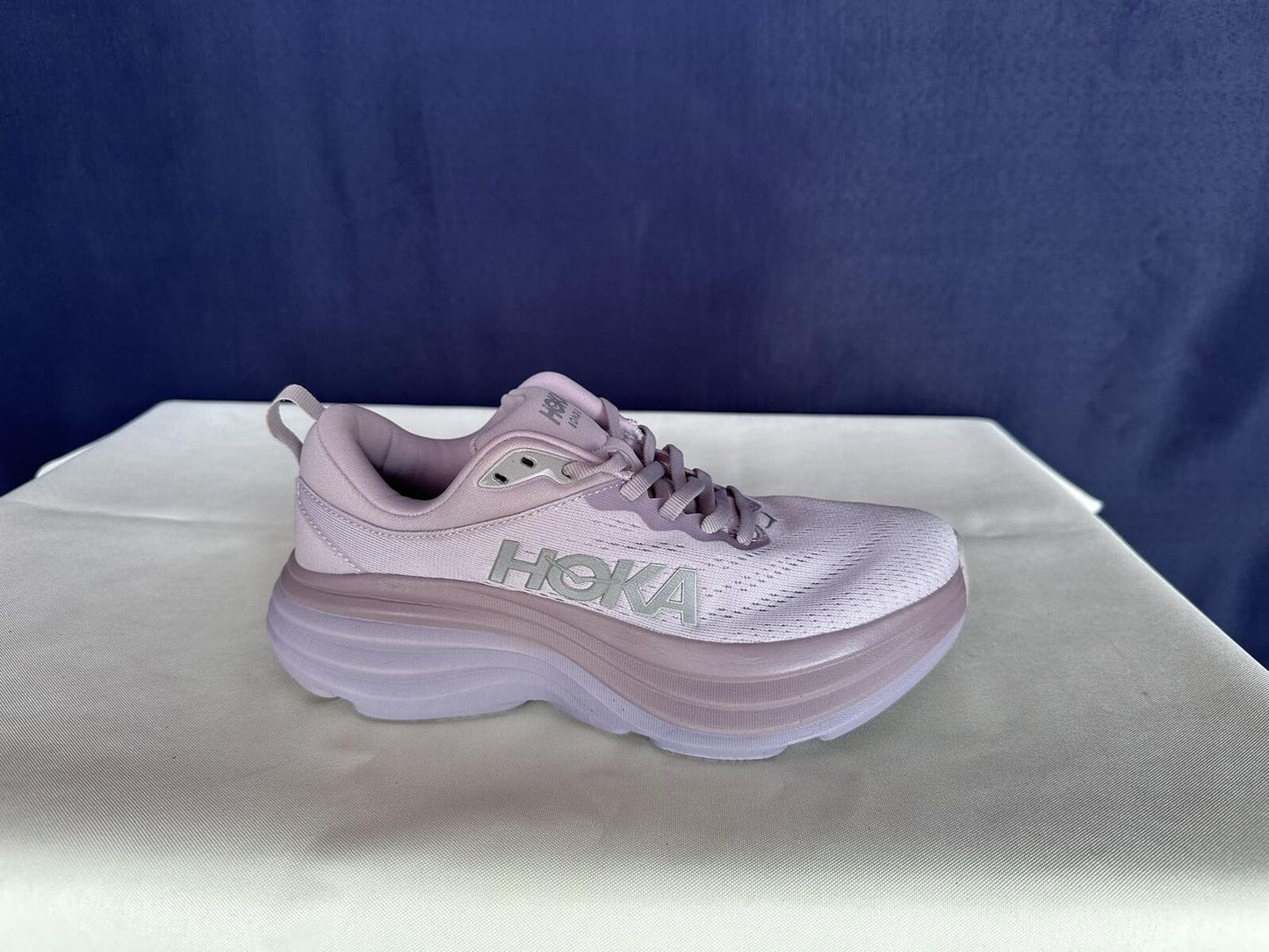 Size 6.5B - Hoka Women Bondi 8 Lilac Marble/Elderberry Sneakers