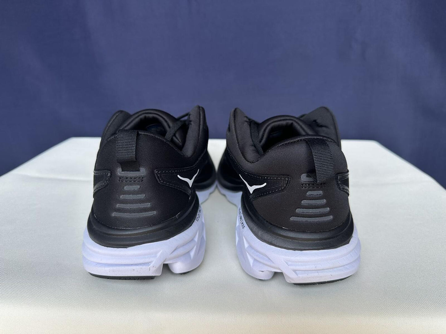 Size 10D- Hoka Men Bondi 8 Black/White Mens Sneakers Shoes