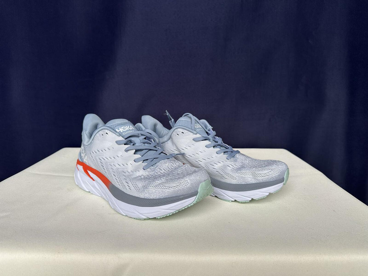 Size 10.5B - Hoka Women Clifton 8 Blue Fog/Plein Air Sneakers