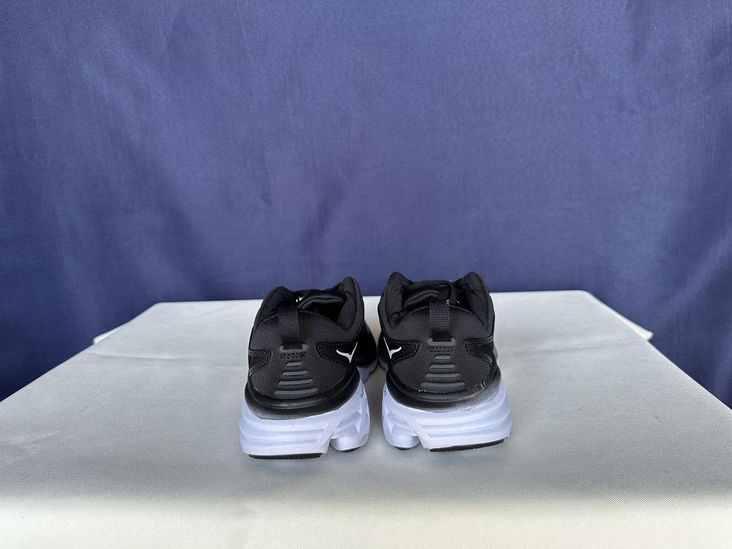Size 7.5B - Hoka Women Bondi 8 Black/White Sneakers Shoes