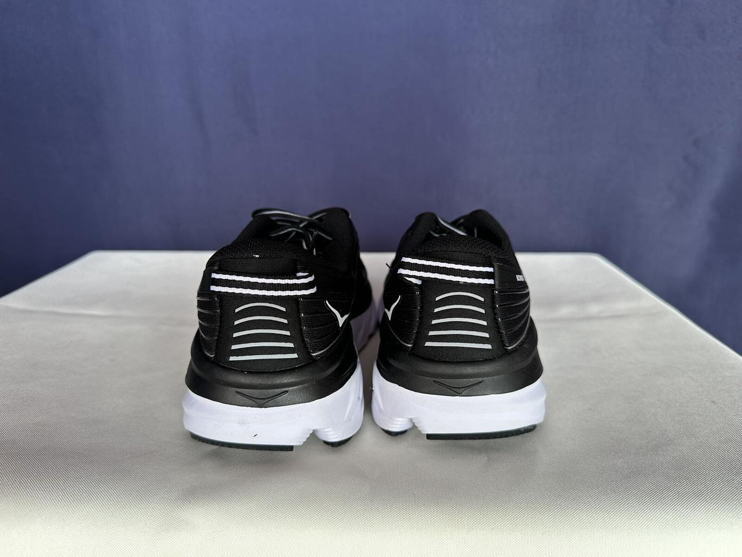 Size 8 - Hoka Women Bondi 7 Black White Running Shoes Sneaker