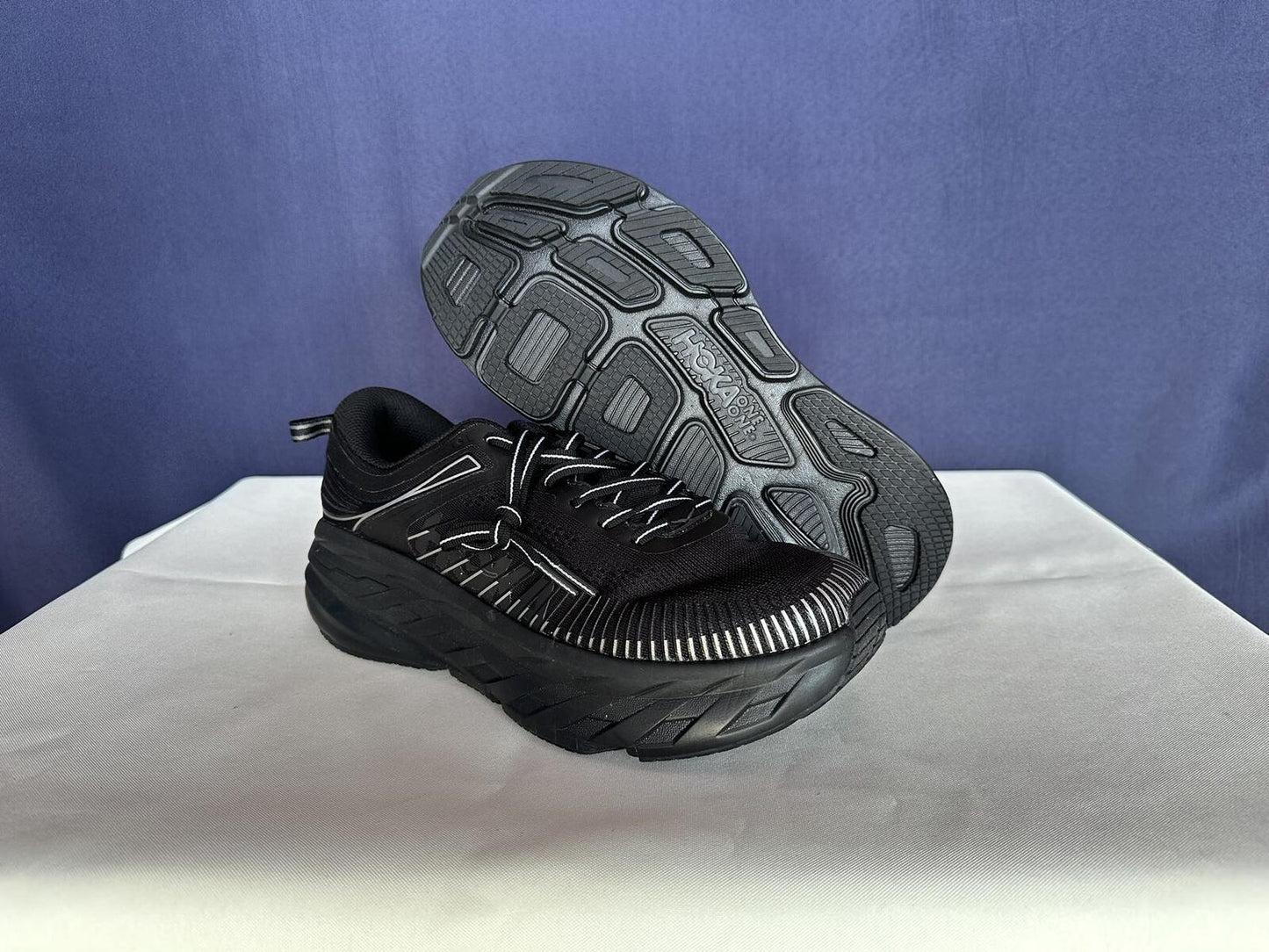 Size 10 - Hoka Women Bondi 7 Black Black Running Shoes Sneakers