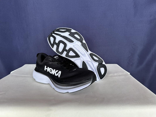 Size 11B - Hoka Women Bondi 8 Black/White Womens Sneakers Shoes