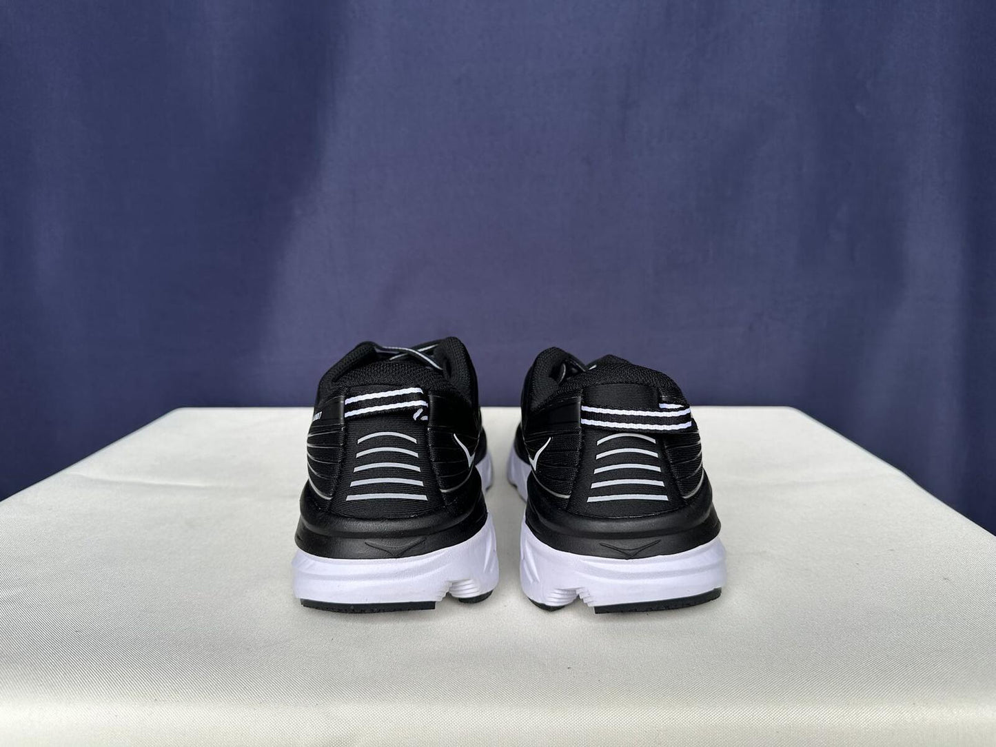 Size 10.5 - Hoka Women Bondi 7 Black White Running Shoes Sneaker
