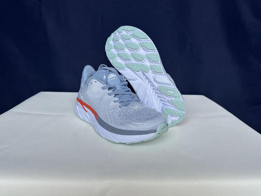 Size 10B-Hoka Women Clifton 8 Blue Fog/Plein Air Sneakers Shoes