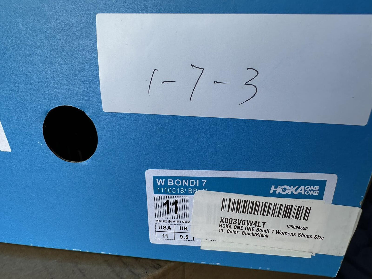 Size 11- Hoka Women Bondi 7 Black Black Running Shoes Sneakers